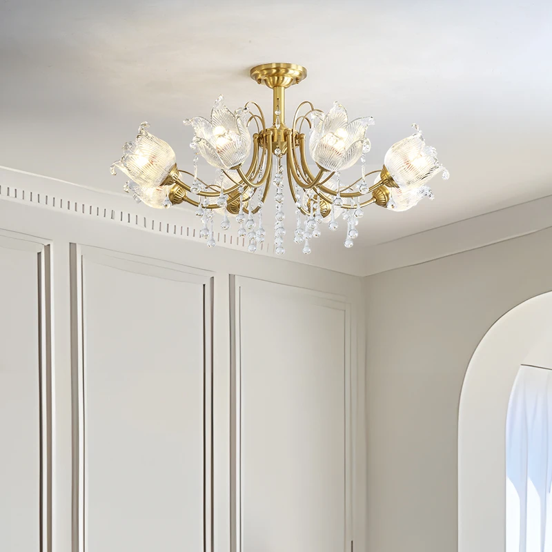 2024年全铜吊灯法式吊灯客厅灯卧室灯轻奢家用美式吊灯