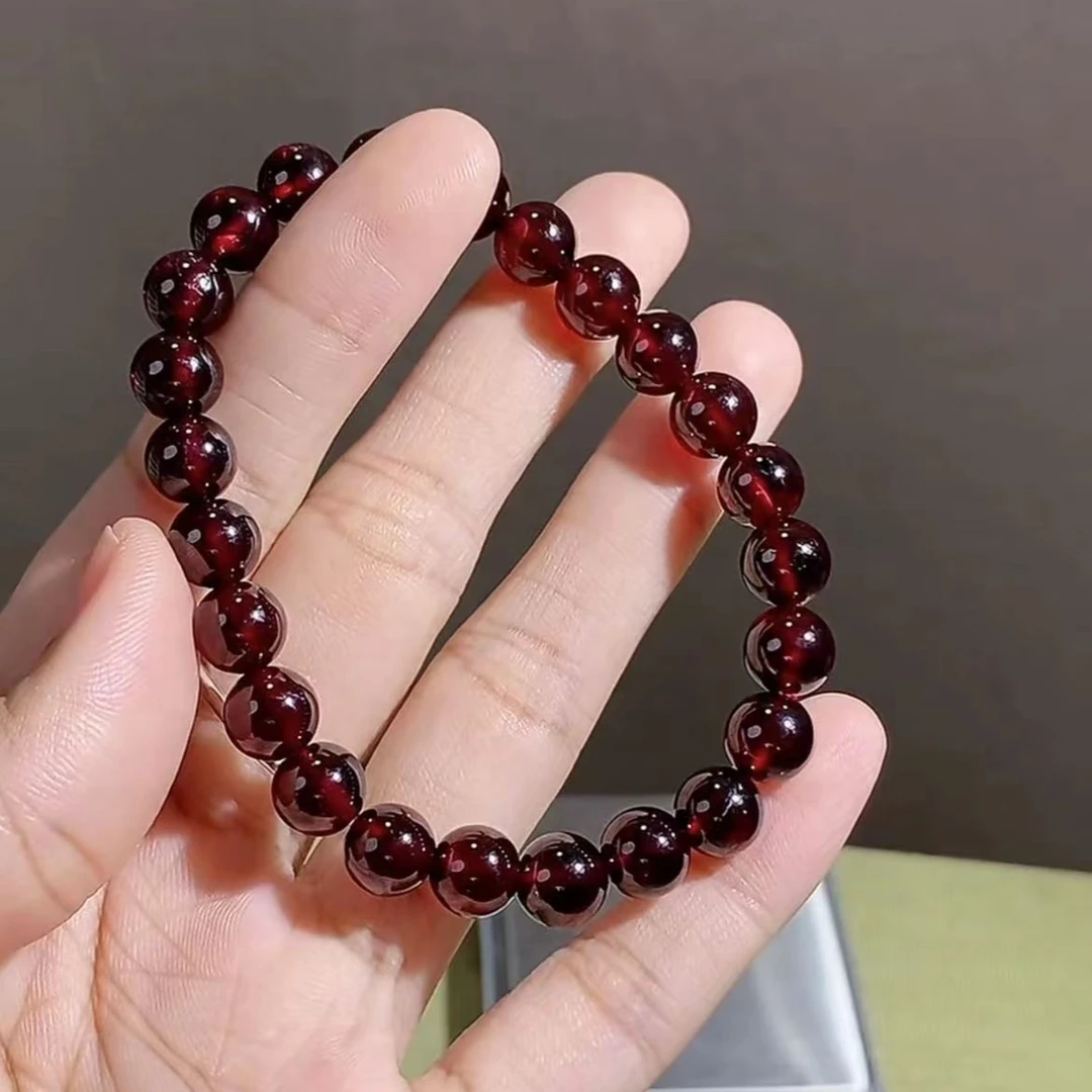 铭铭有你【石榴石】7.5mm-8mm石榴石手串-深红