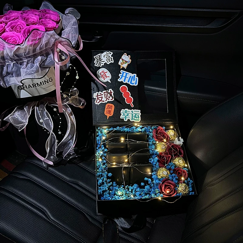 圣诞仪式感情书情侣满天星干花装烟礼盒送老公男友生日礼物diy520