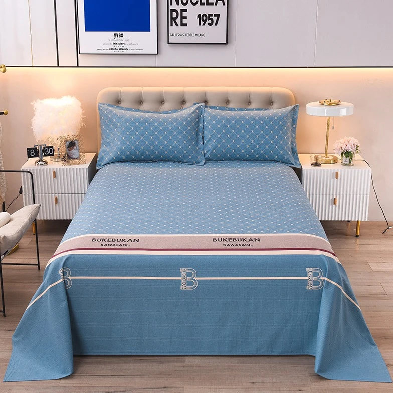 加厚印花磨毛老粗布床单加厚细棉可机洗不起球单双人大床床单炕单