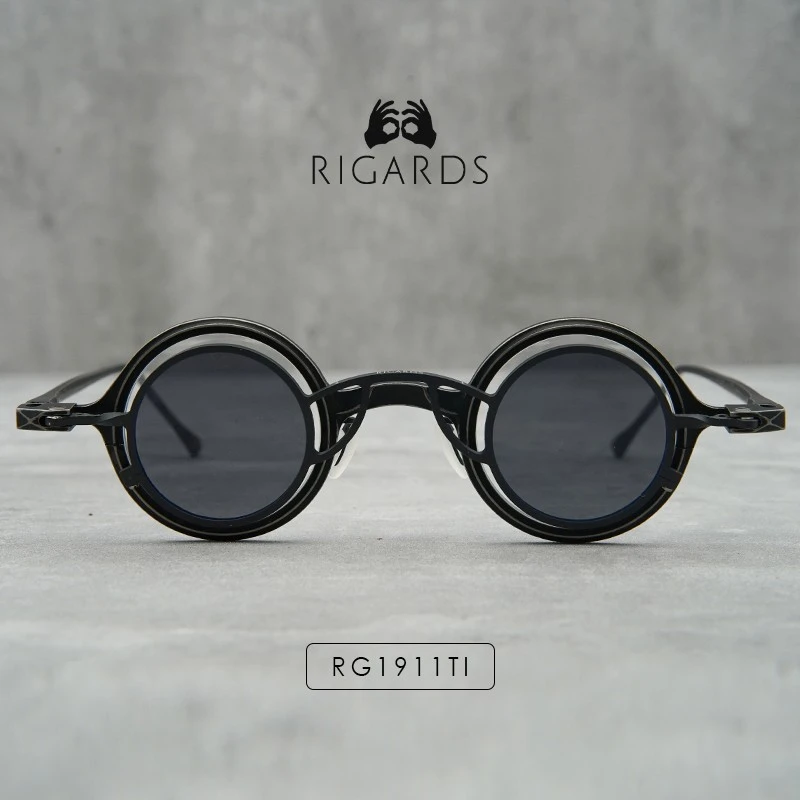 RIGARDS ZIGGY CHEN联名RG1911TI文艺圆框眼镜带夹片北京实体黑金