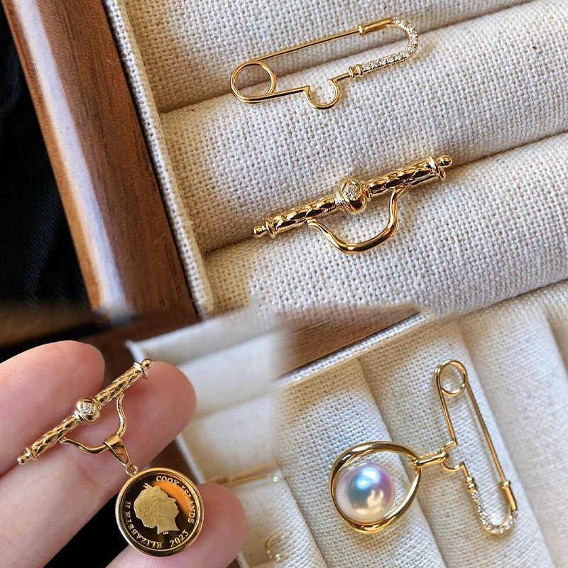 美拉德风金色扣百搭盘活扣针diy饰品配件材料小众百搭时尚风i珠珠