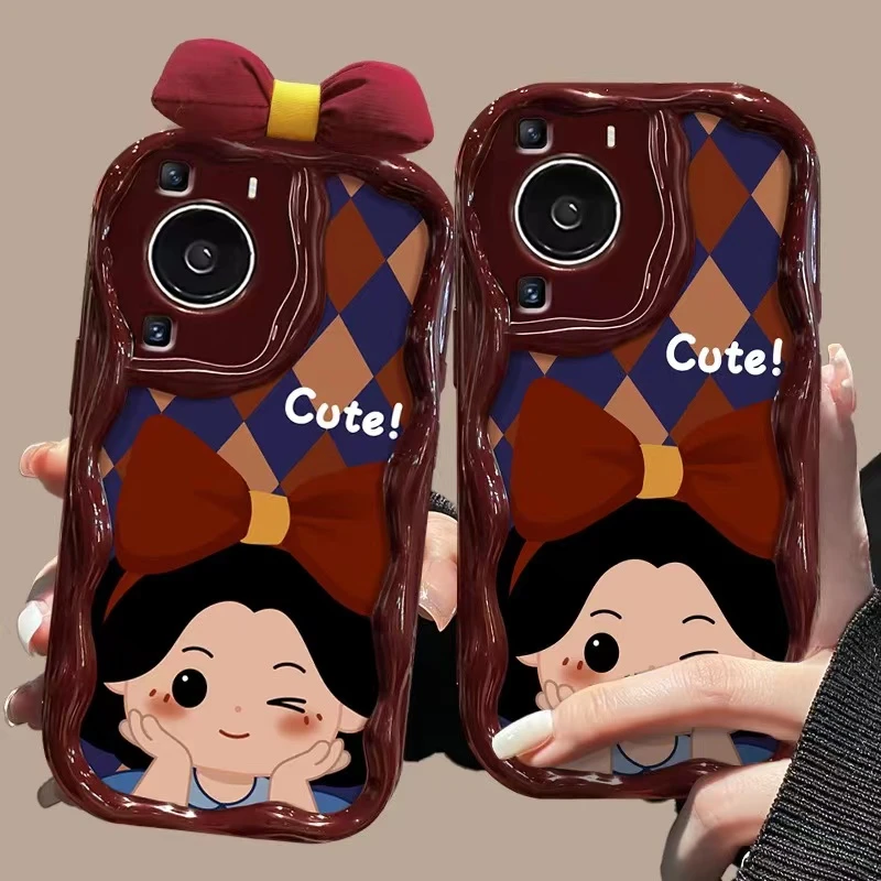 捧脸女孩奶油纹苹果华为荣耀vivo小米oppo手机壳卡通iPhone15/14