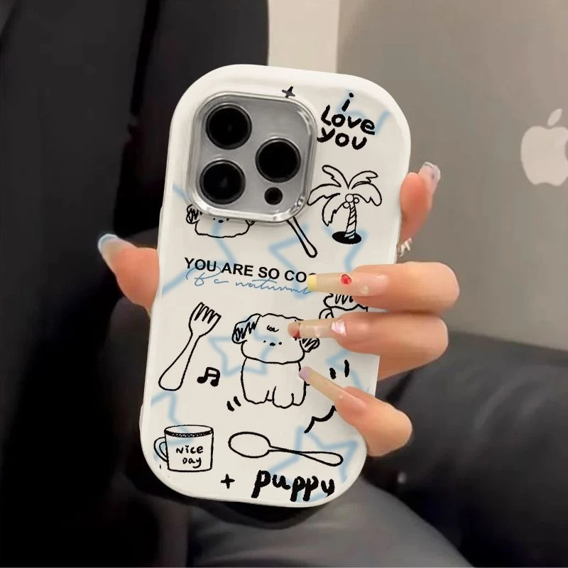 蓝星狗狗金属框苹果华为荣耀vivo小米oppo手机壳卡通iPhone15