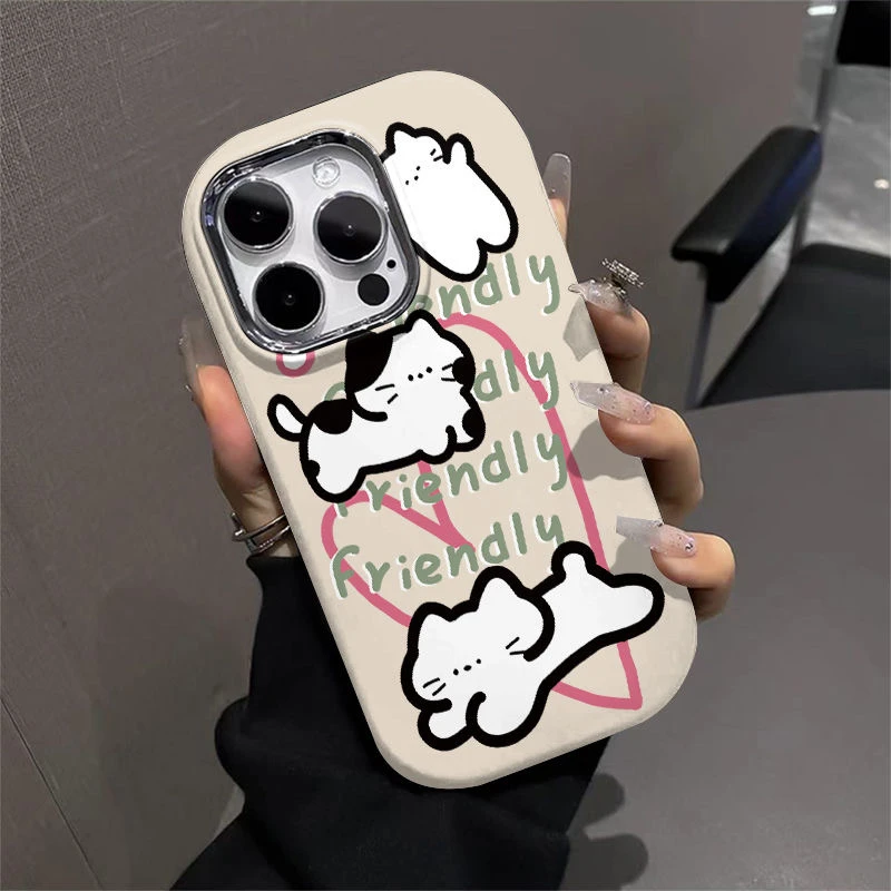 奔跑猫猫金属框苹果华为荣耀vivo小米oppo手机壳卡通iPhone15
