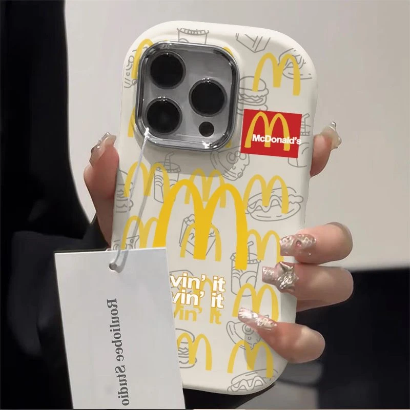 黄字M金属框苹果华为荣耀vivo小米oppo手机壳卡通iPhone15