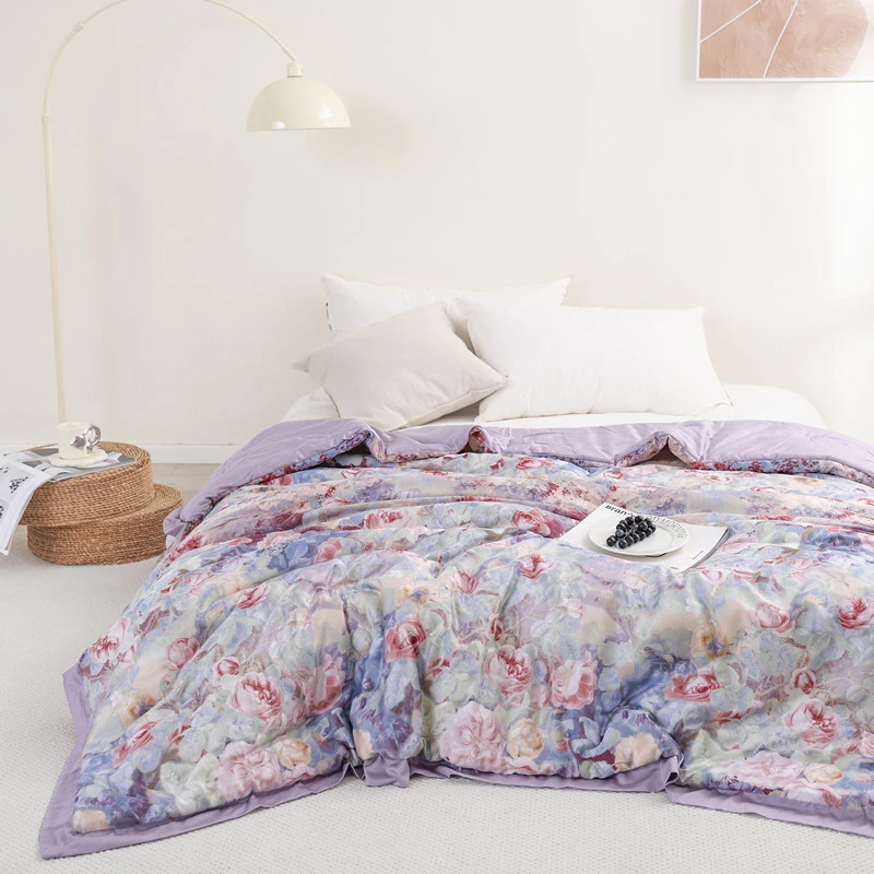 【百花齐放 贡缎被子】2X2.3贡缎加厚双人亲肤可机洗双人被子