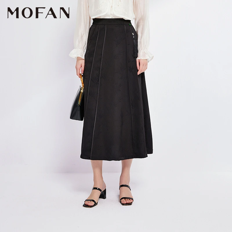 【彩彩专属】MOFAN摩凡夏新款暗夜黑半身裙MOB461920