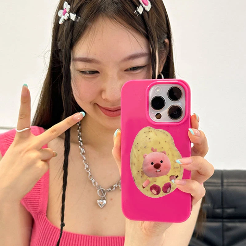 土豆小海狸loopy露比iPhone13手机壳14Pro适用11苹果12可爱xr果冻