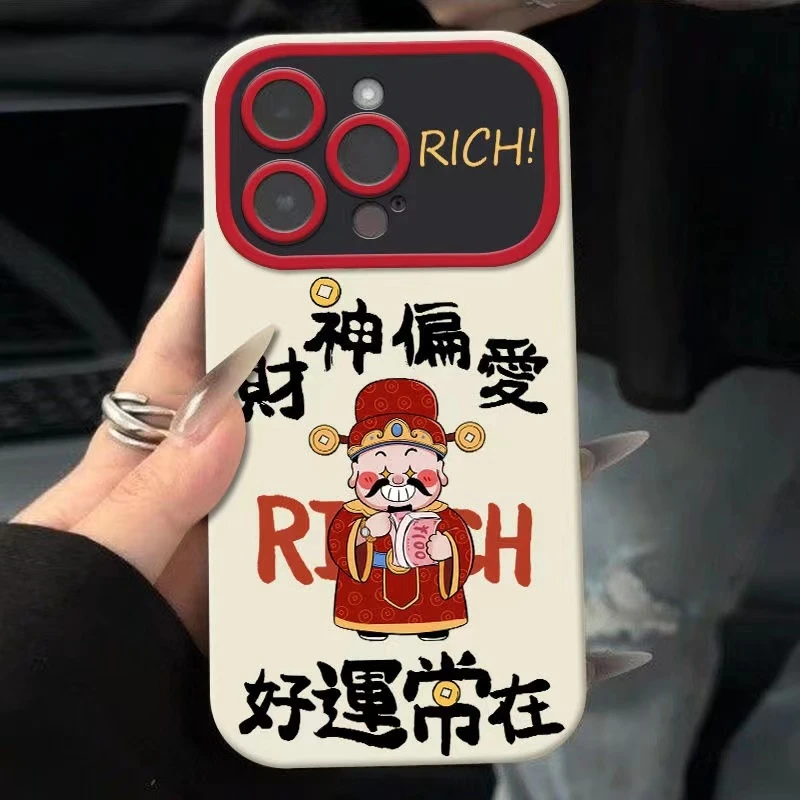 财神偏爱苹果14手机壳iPhone13promax/12/11新款大视窗plus硅胶xs