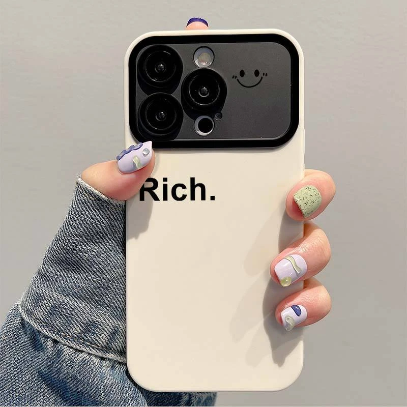 英文Rich简约大视窗苹果14promax手机壳iPhone13软壳12/11/xr全包