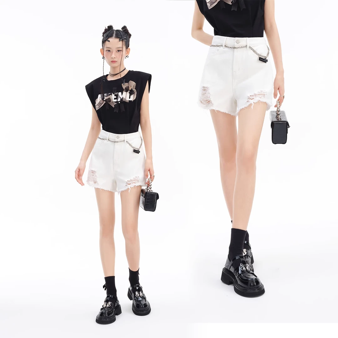 【金拐子推荐】Akemo设计师款 休闲高腰牛仔裤IA232XZ0782