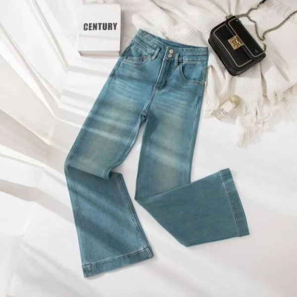 【YJ升级薄款】天青色四面弹·完美弹腿精喇牛仔裤女百搭显高显瘦