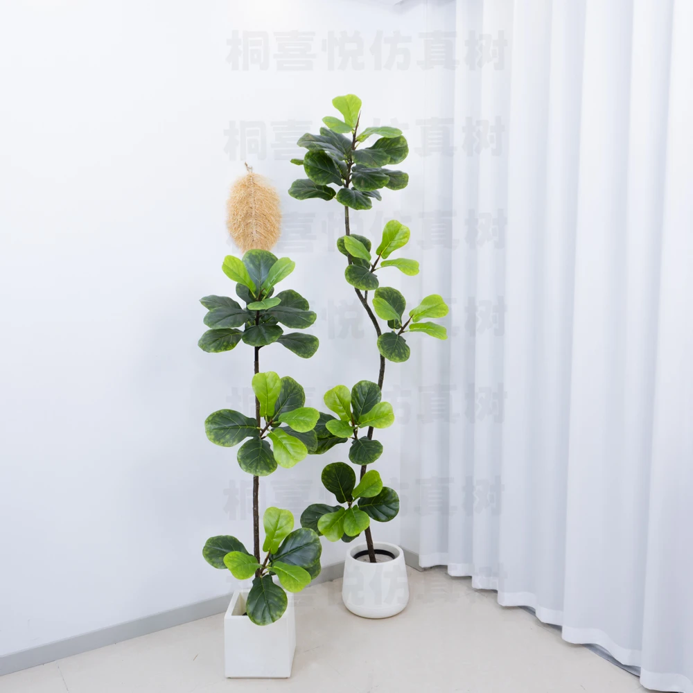 仿真植物琴叶榕落地盆栽室内大型仿生绿植摆件客厅轻奢装饰花假树