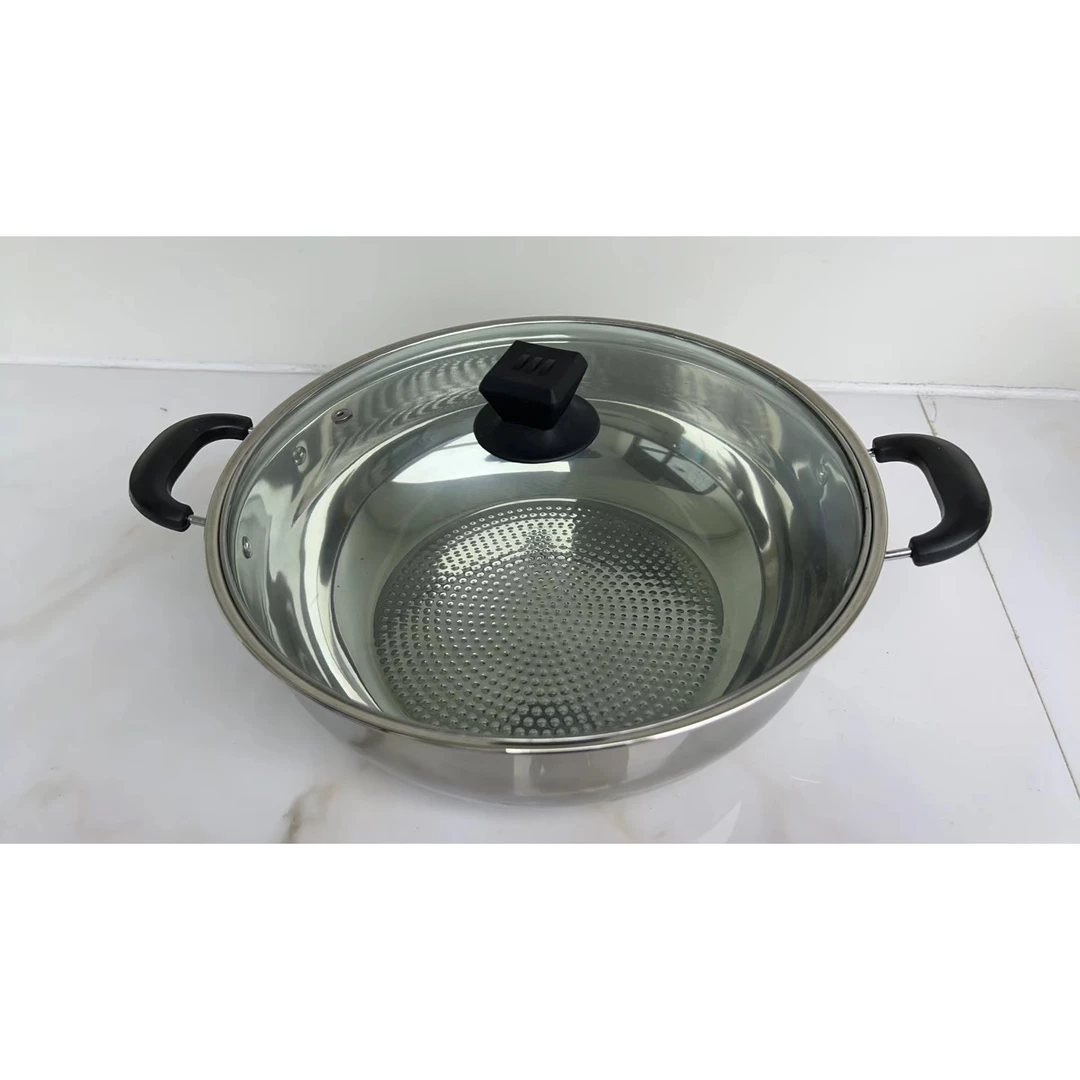 火锅不锈钢锅具加深特厚食品级不粘锅燃气电磁炉明火灶通用家用锅