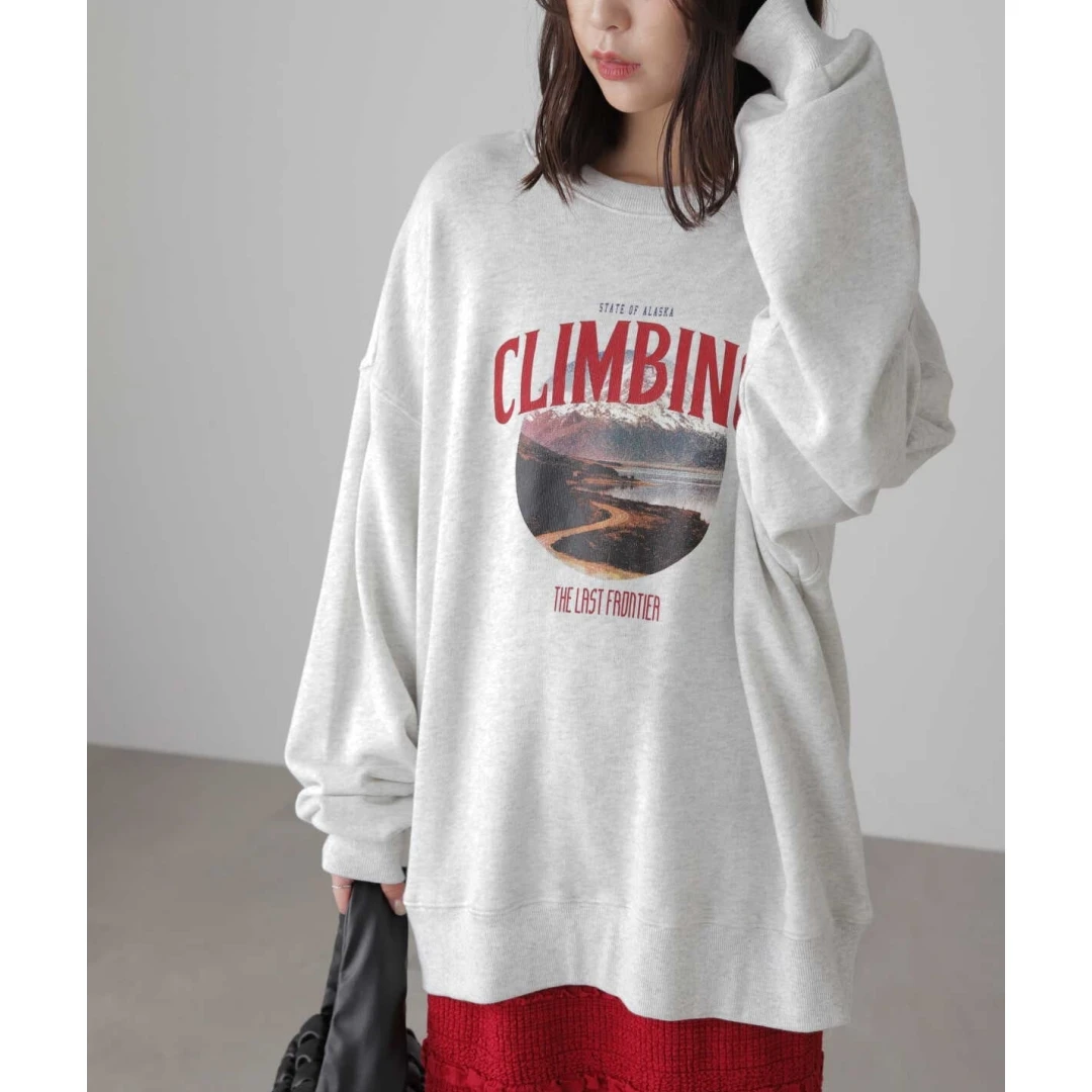 【胖虎家】 F 秋季新款 时尚简约字母图案慵懒风宽松卫衣