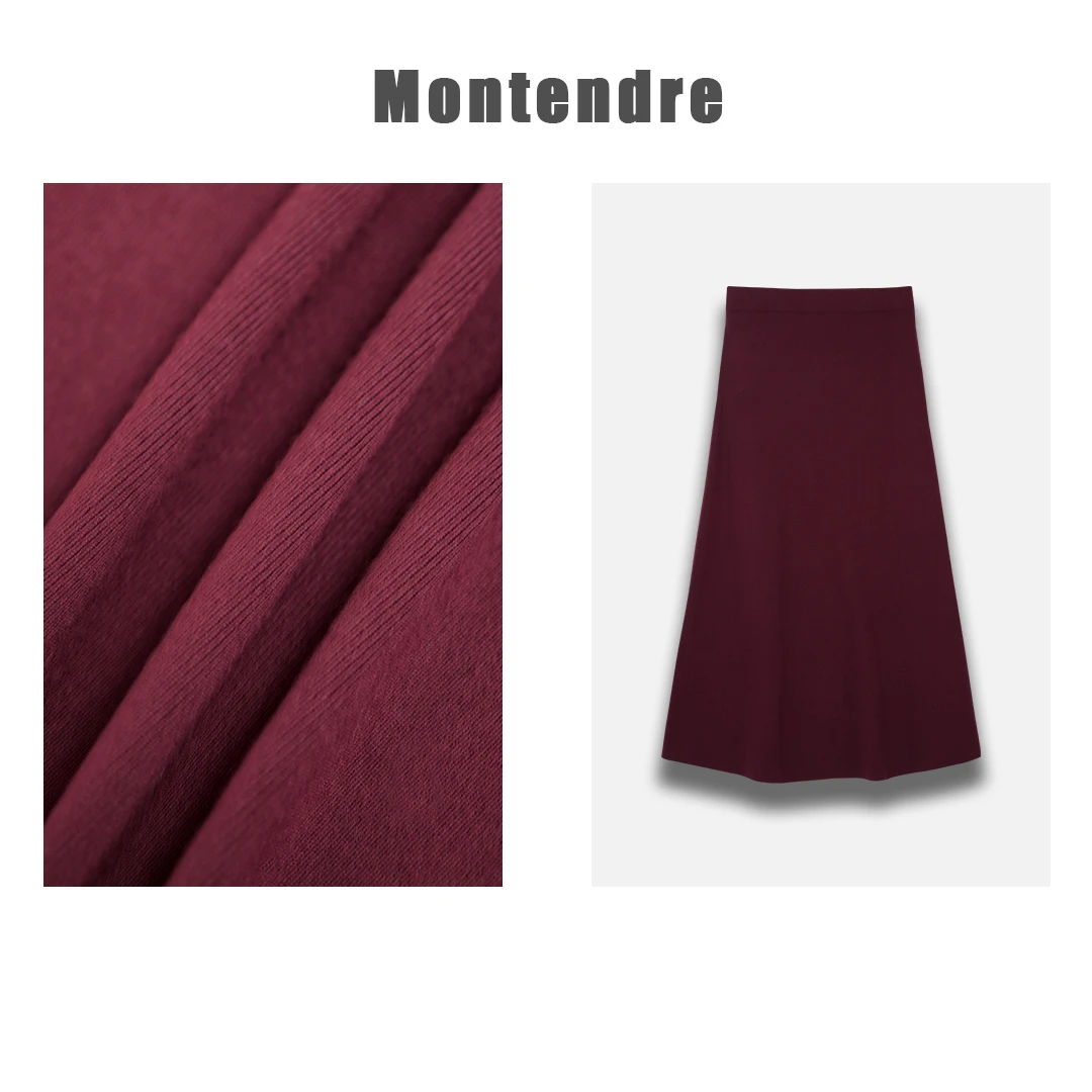 【MonTendre】秋季新款 O 气质时尚纯色高级感针织半身裙