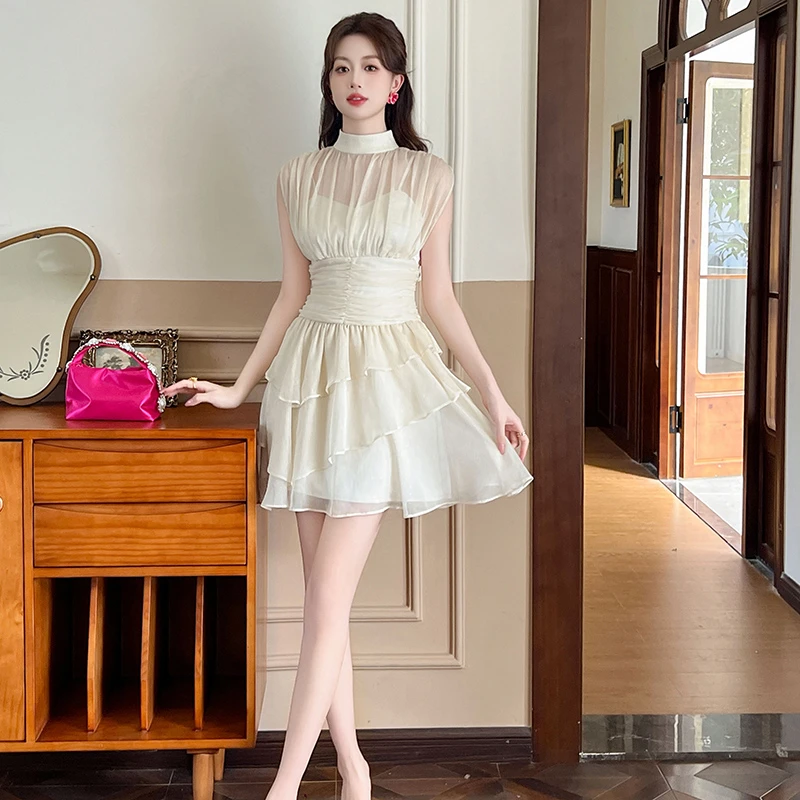 【周周定制】气质白色短款收腰时尚法式小众名媛显瘦61018