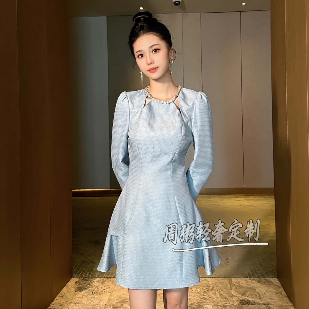 【周粥定制】秋季轻奢高级感法式小香风修身显瘦连衣裙21472