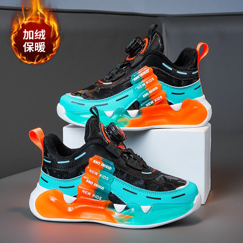 奥特莱斯男童鞋冬季款加绒保暖男孩二棉鞋中大童运动鞋儿童休闲鞋