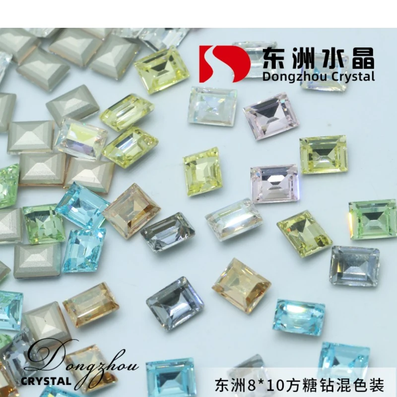 ZX美甲钻饰品东洲水晶精工高品中大号超闪尖底流行指甲钻夏日混色