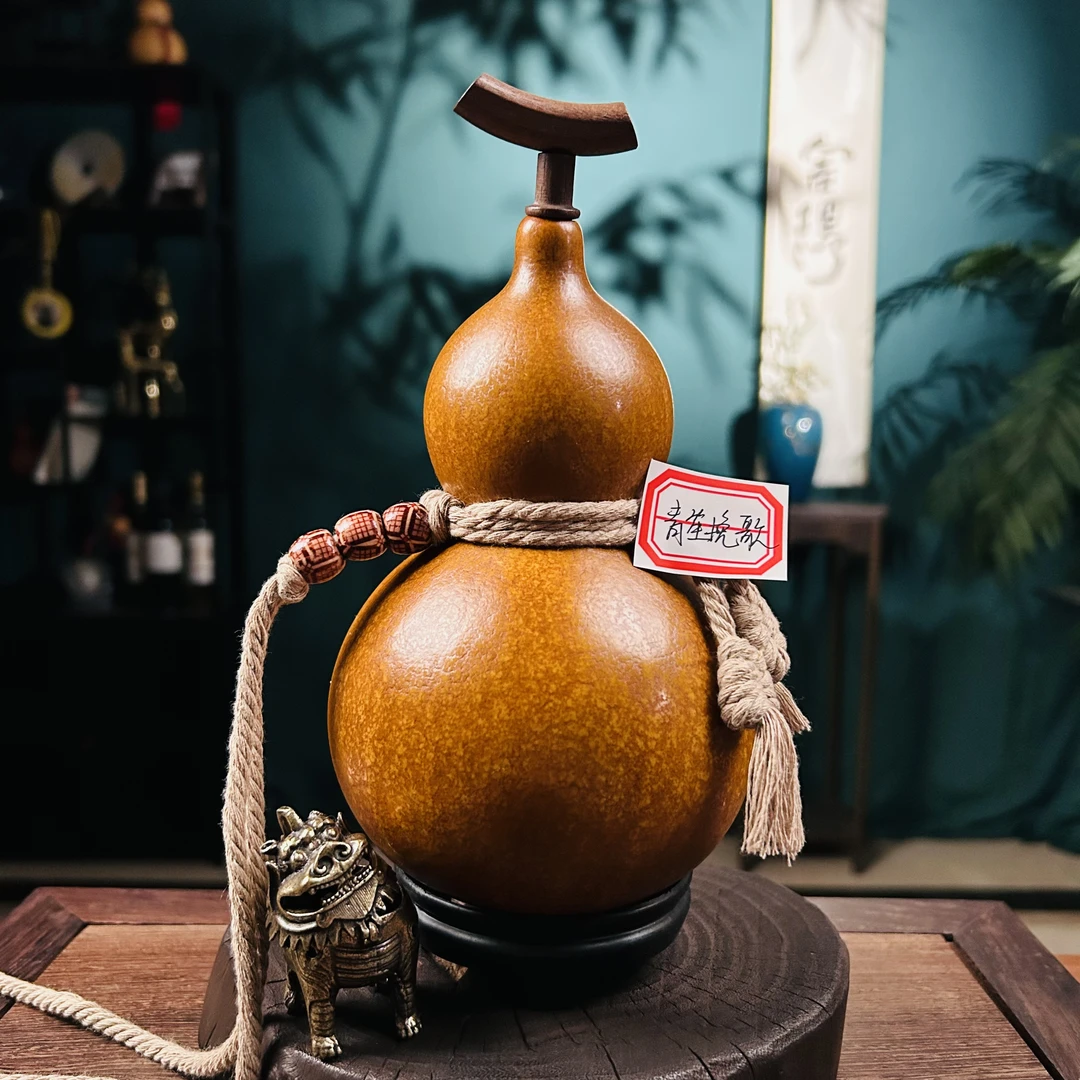 旷世级 —【青笙挽歌】—【凌梦葫】正宗非遗大漆酒葫芦珍藏福禄摆件