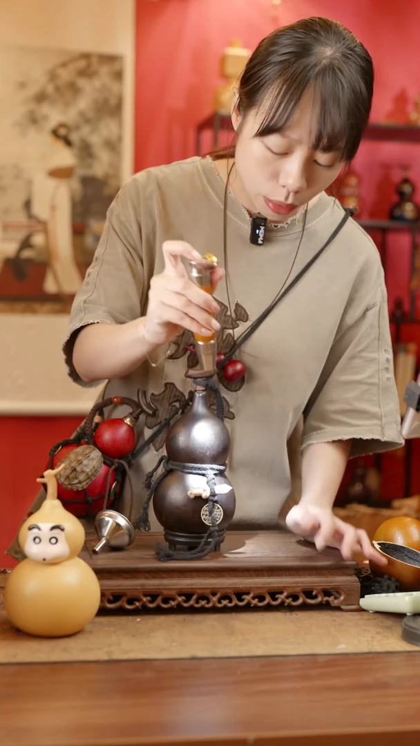 【闪购商品】267号精品天然大漆工艺防渗内胆酒葫芦~