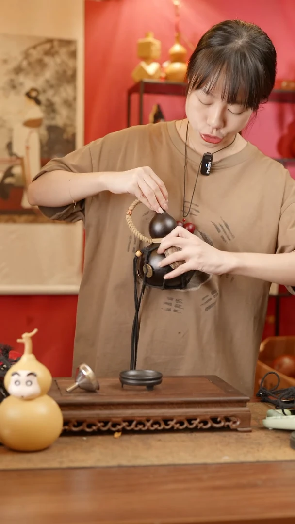 【闪购商品】367号精品天然大漆工艺防渗内胆酒葫芦~