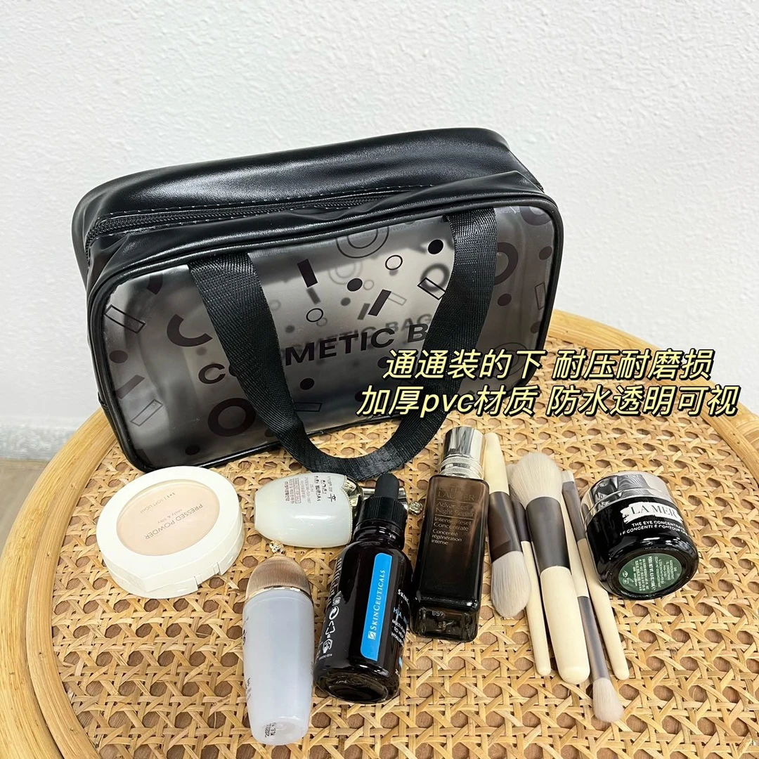 防水化妆洗漱包两件套 加厚PVC透明可视手提