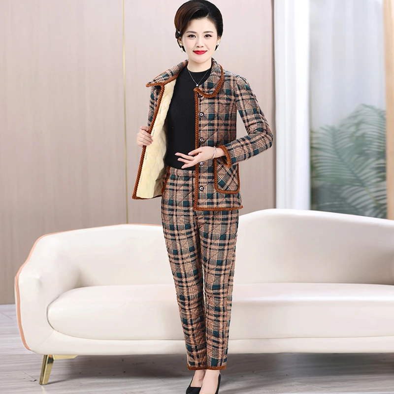 【宠粉专属】中年妈妈装显瘦休闲加绒加厚棉服外套中老年女棉衣冬季