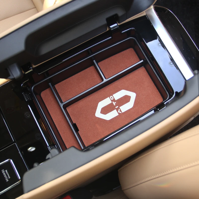 适用于AITO问界M5/EV M7扶手箱储物盒翻毛皮收纳改装内饰用品配件