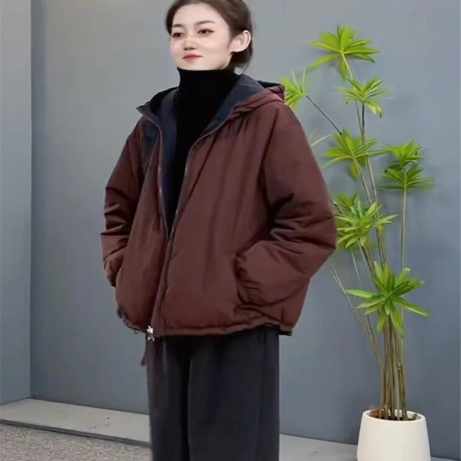 2025秋冬季新款女士时尚棉衣夹棉外套短款小个子休闲宽松轻薄棉袄