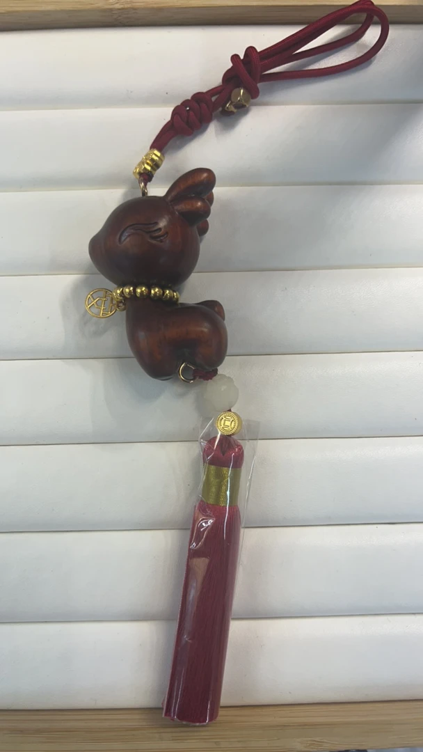 一鹿有你檀木把件一个30*59mm-81T