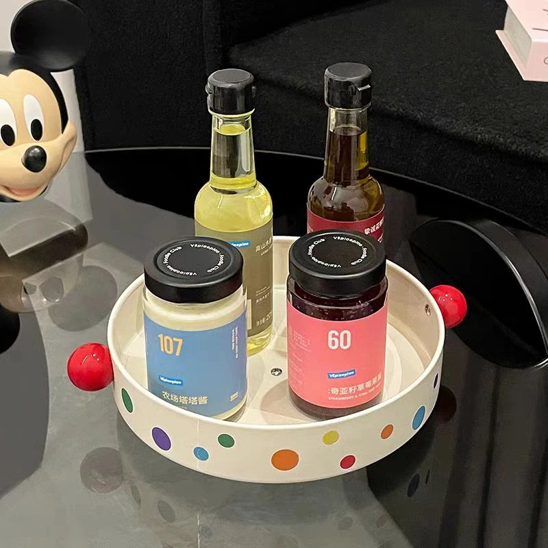 厨房调料瓶收纳托盘客厅桌面简约可旋转收纳盒创意多功能置物架