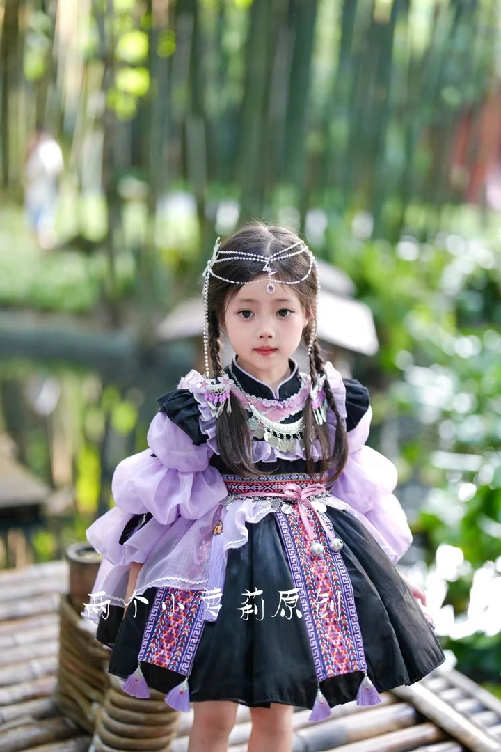 原创苗疆少女儿童套装宝宝女孩幼儿中国风幼儿园漫蓬蓬裙女童名族