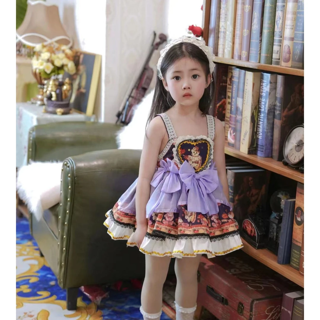 原创【魔法小熊】儿童女童宝宝夏季动漫小女孩蓬蓬纱四季连衣裙紫色