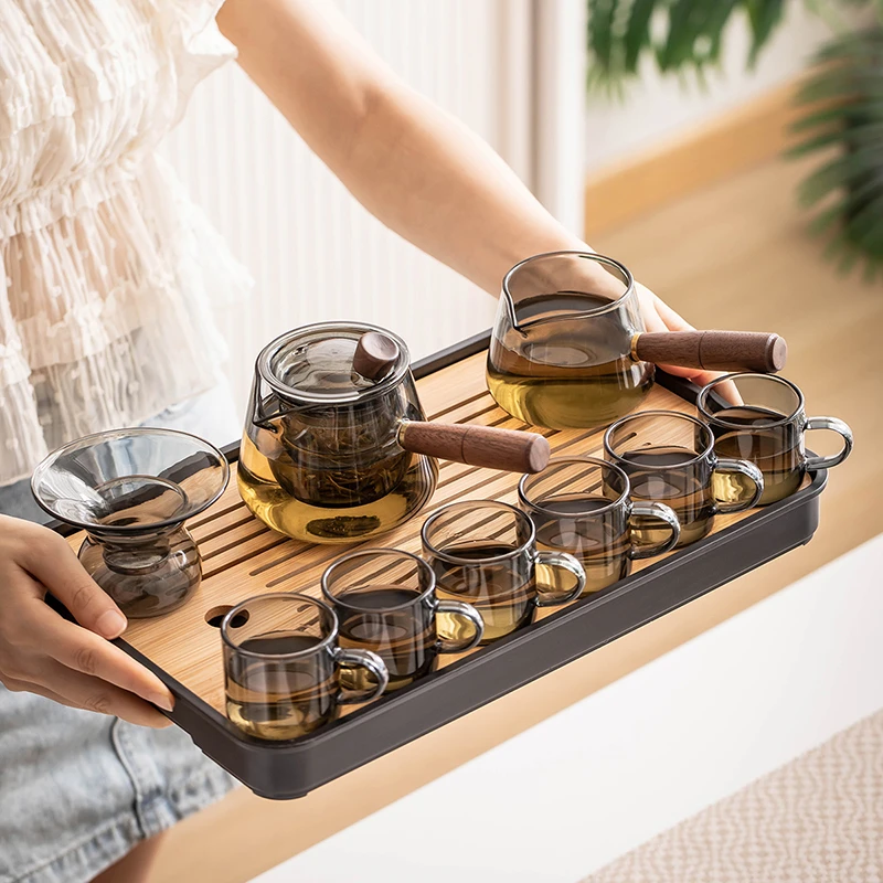 耐热玻璃茶具套装家用轻奢高档日式侧把泡茶壶防烫功夫茶杯泡茶器