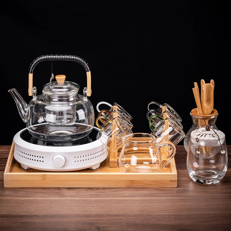 玻璃蒸煮茶壶家用电陶炉煮茶耐高温泡茶烧水壶透明提梁壶保温茶具