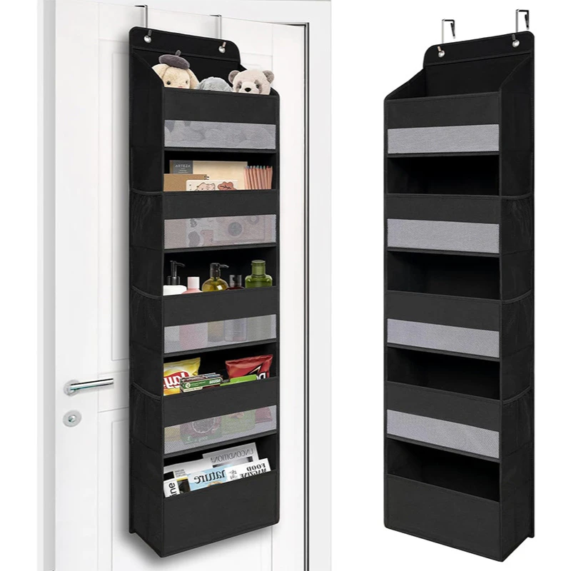门后衣服防尘收纳挂袋墙壁悬挂式公仔展示架卫生间门上置物架兜子