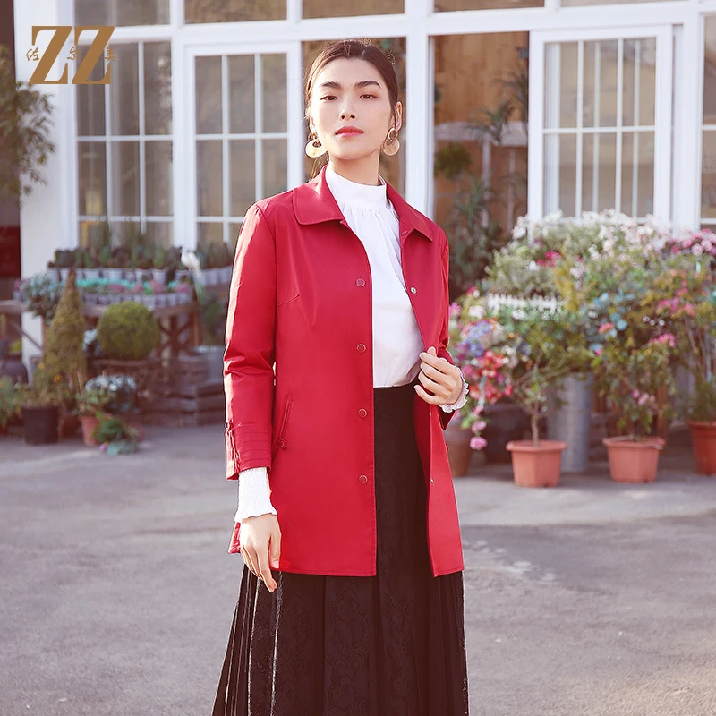 佐尔美春季新款经典宽松单排扣纯色休闲通勤外套女E11FZ03