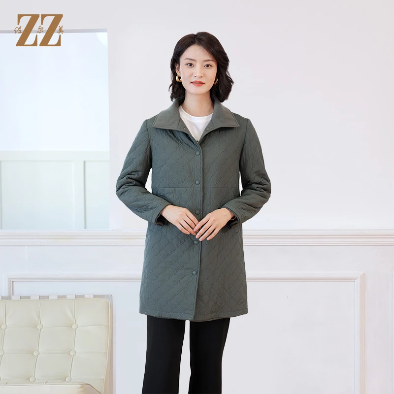 佐尔美秋冬新款 气质百搭双面穿毛呢大衣外套女E24ZZ32