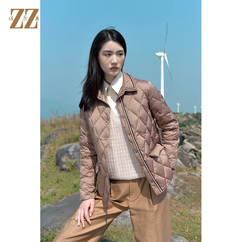 佐尔美轻薄蓬松保暖短款休闲洋气冬季秋冬百搭户外羽绒服女新款