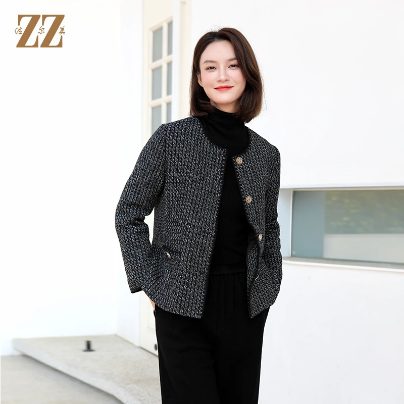 ZZ/佐尔美冬季气质小香风修身保暖韩版短款羽绒服女加厚E34YY19