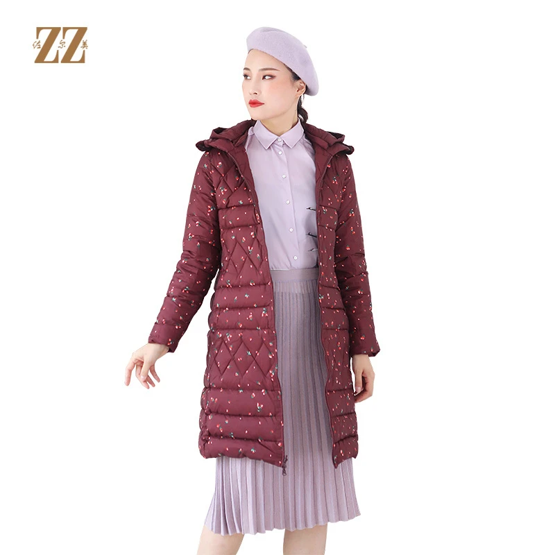 ZZ/佐尔美秋冬新款加厚时尚连帽貂毛领羽绒服冬季中长款女E94YO21