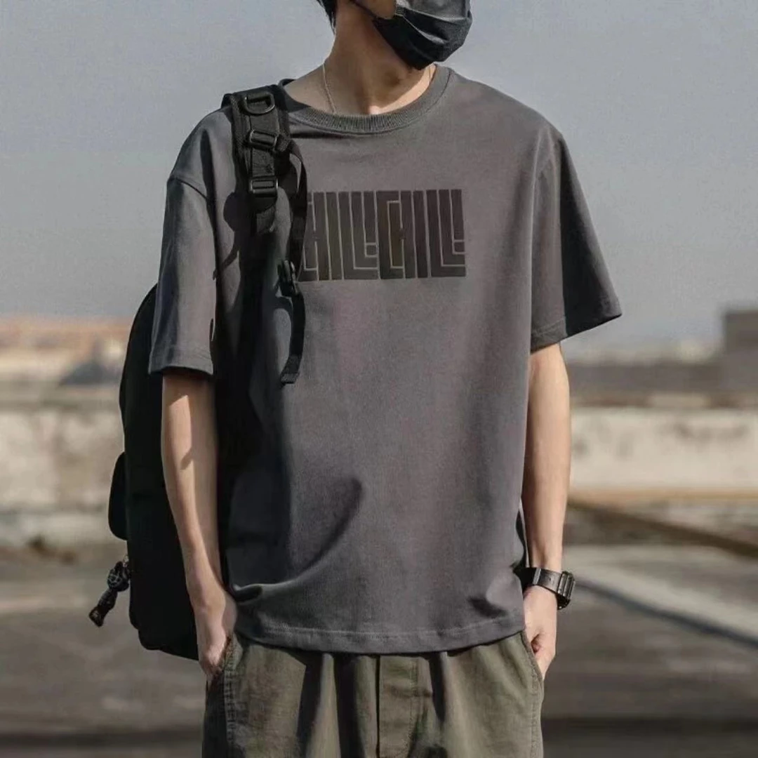 夏季纯棉重磅短袖t恤男款潮牌潮流宽松男士衣服美式大码学生体恤