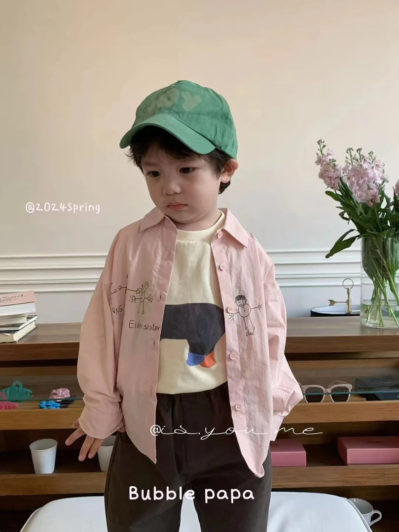 男童衬衫小童休闲卡通时尚印花秋季