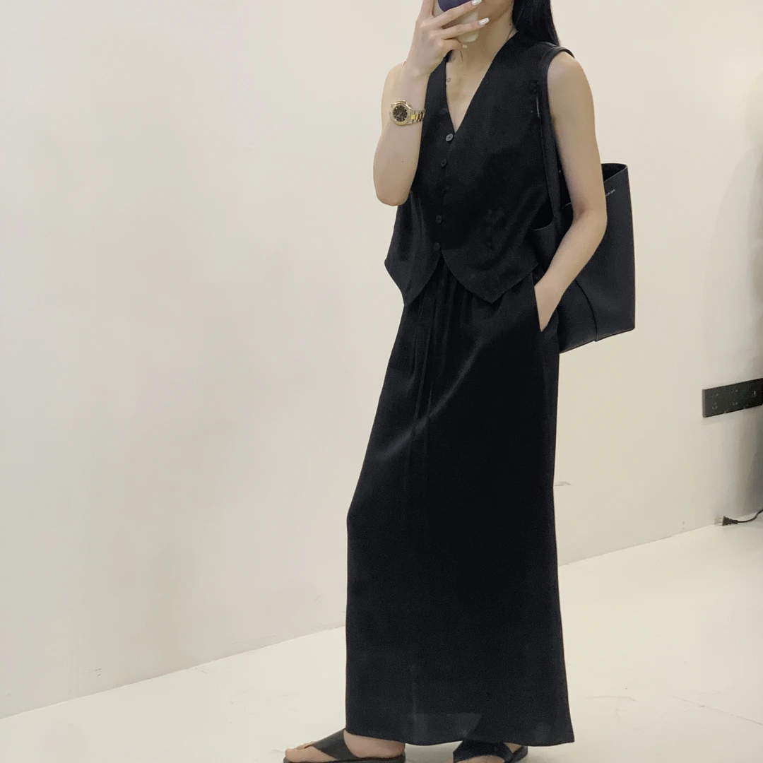 euri【100桑蚕丝30姆米香云纱】气质老钱风显瘦真丝半身裙-MY4875