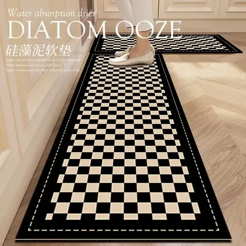 硅藻泥厨房地垫防滑吸油可擦免洗卫生间吸水软垫家用门口耐脏脚垫