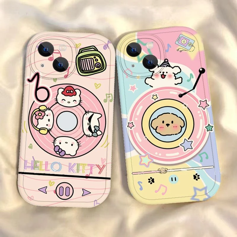 音乐小狗苹果15手机壳iPhone14ProMax女13/12/11/xr/X防摔8p软壳7