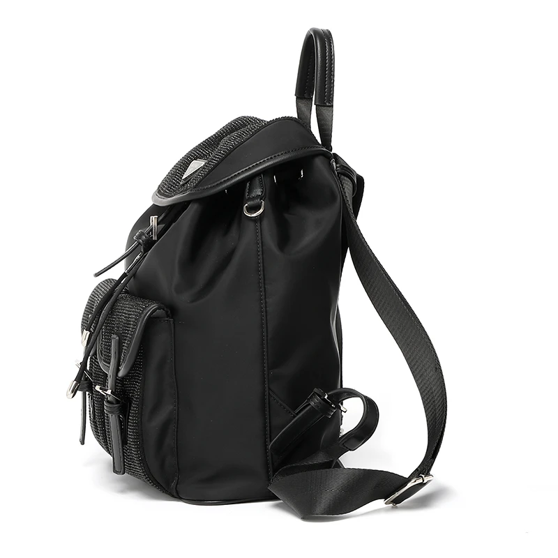 新款2024经典轻奢高级感时尚双肩包休闲轻奢多功能背包8839黑